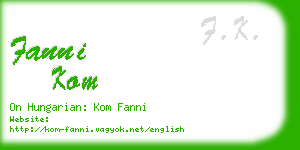 fanni kom business card
